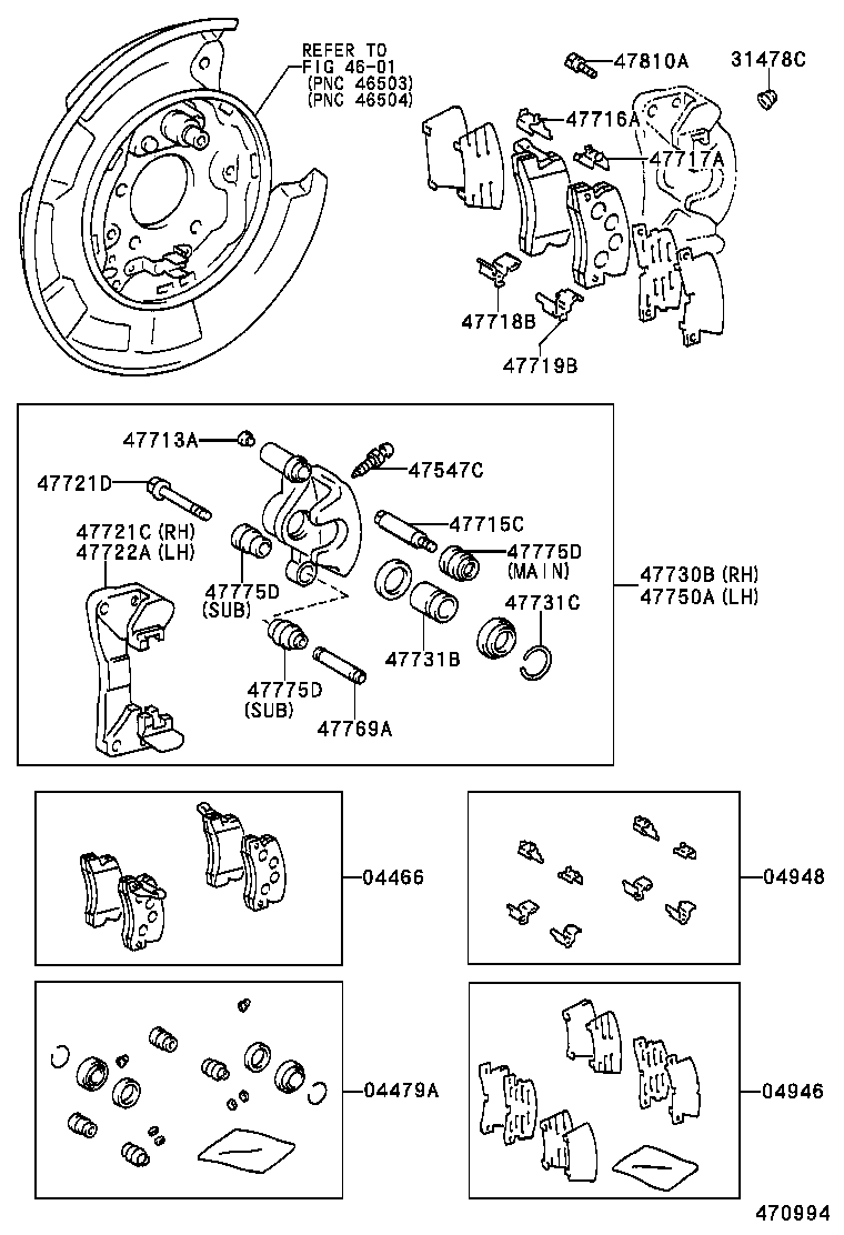 TOYOTA 0446633050 - Fékbetétkészlet, tárcsafék parts5.com