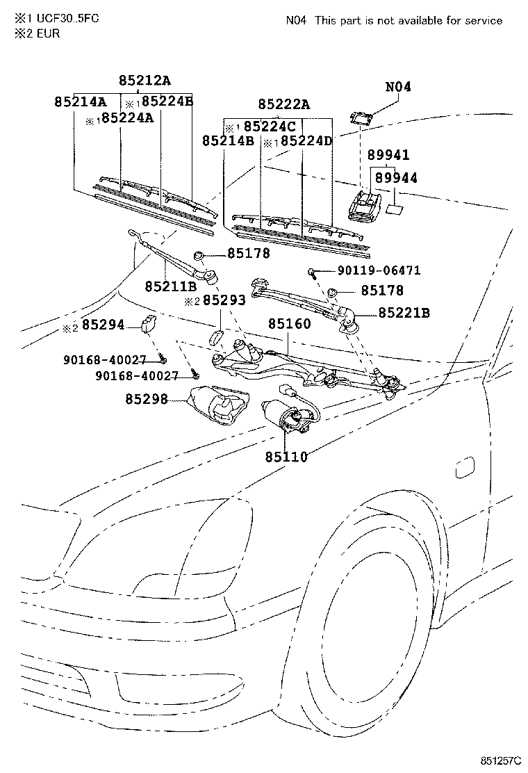 TOYOTA 8522250040 - Limpiaparabrisas parts5.com