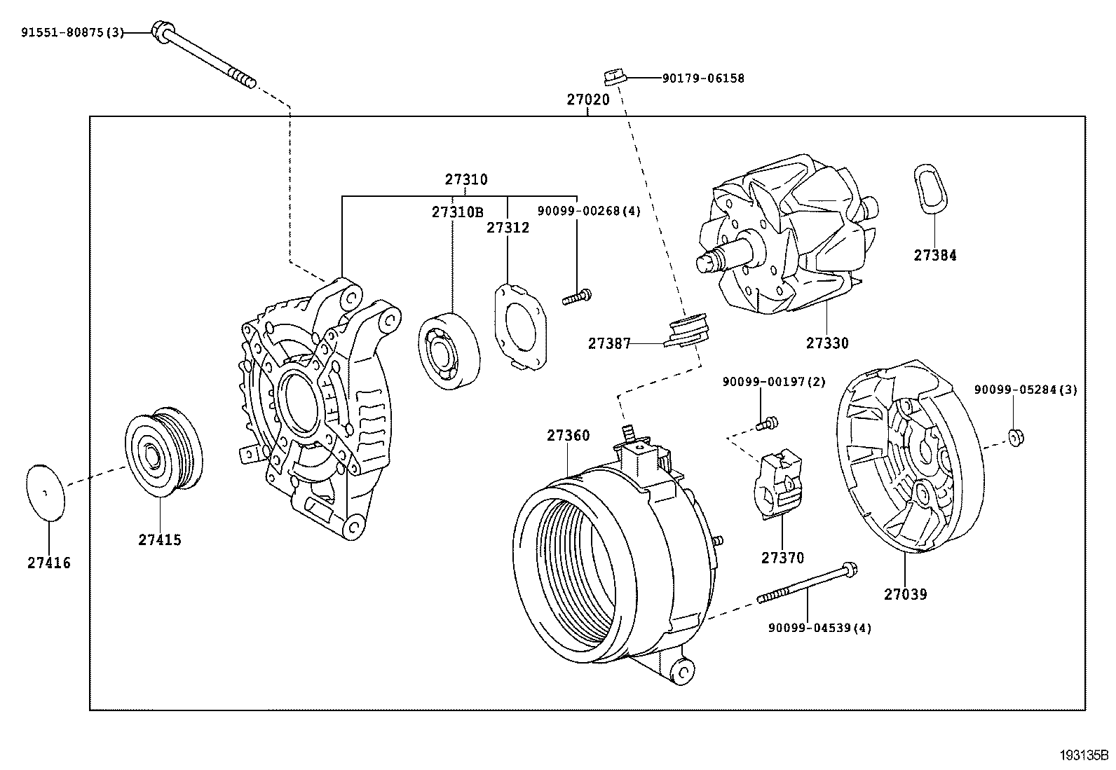 TOYOTA 27330-33090 - Wirnik, alternator parts5.com