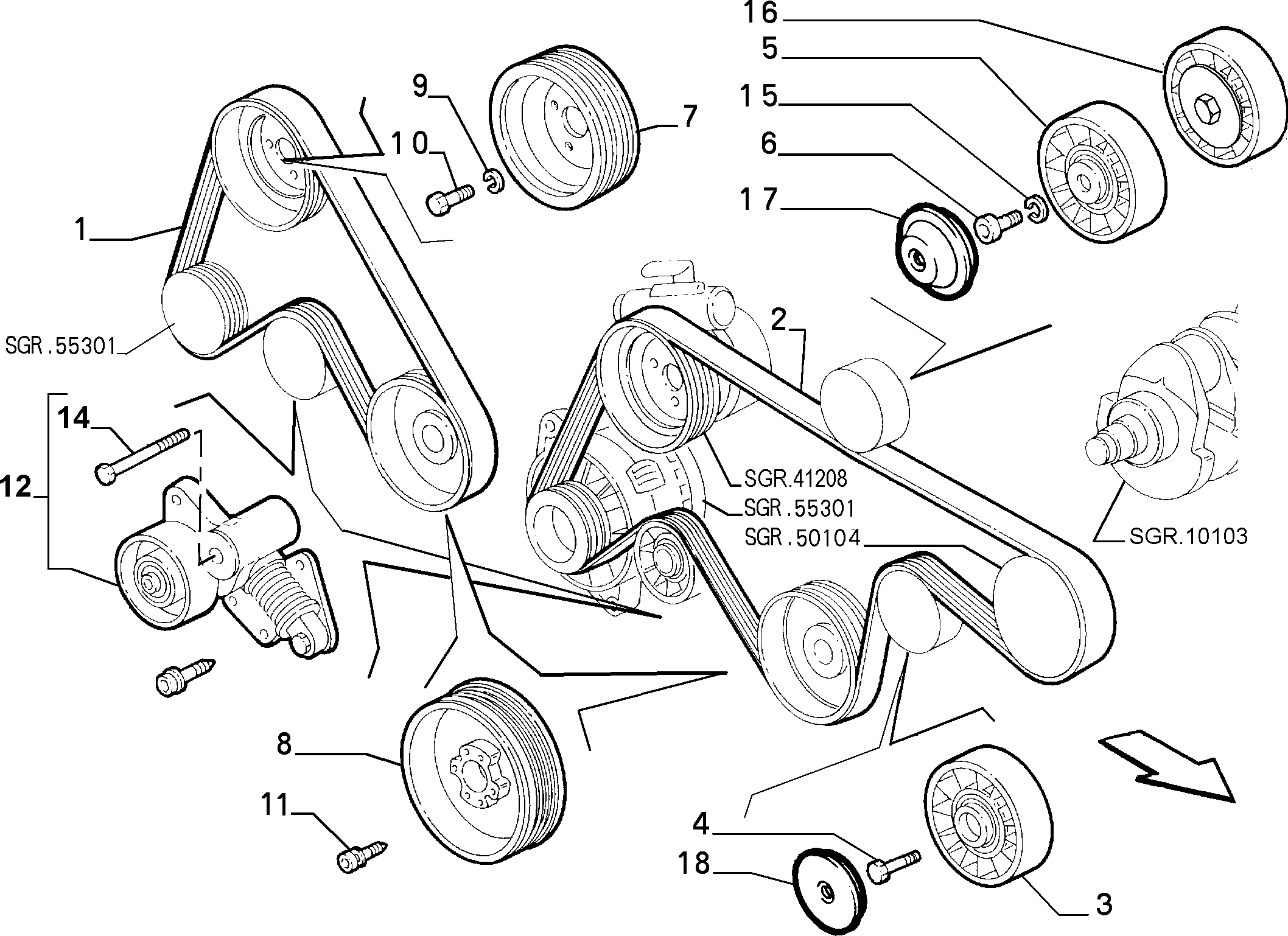 FIAT 46439000 - Ozubený klinový remeň parts5.com