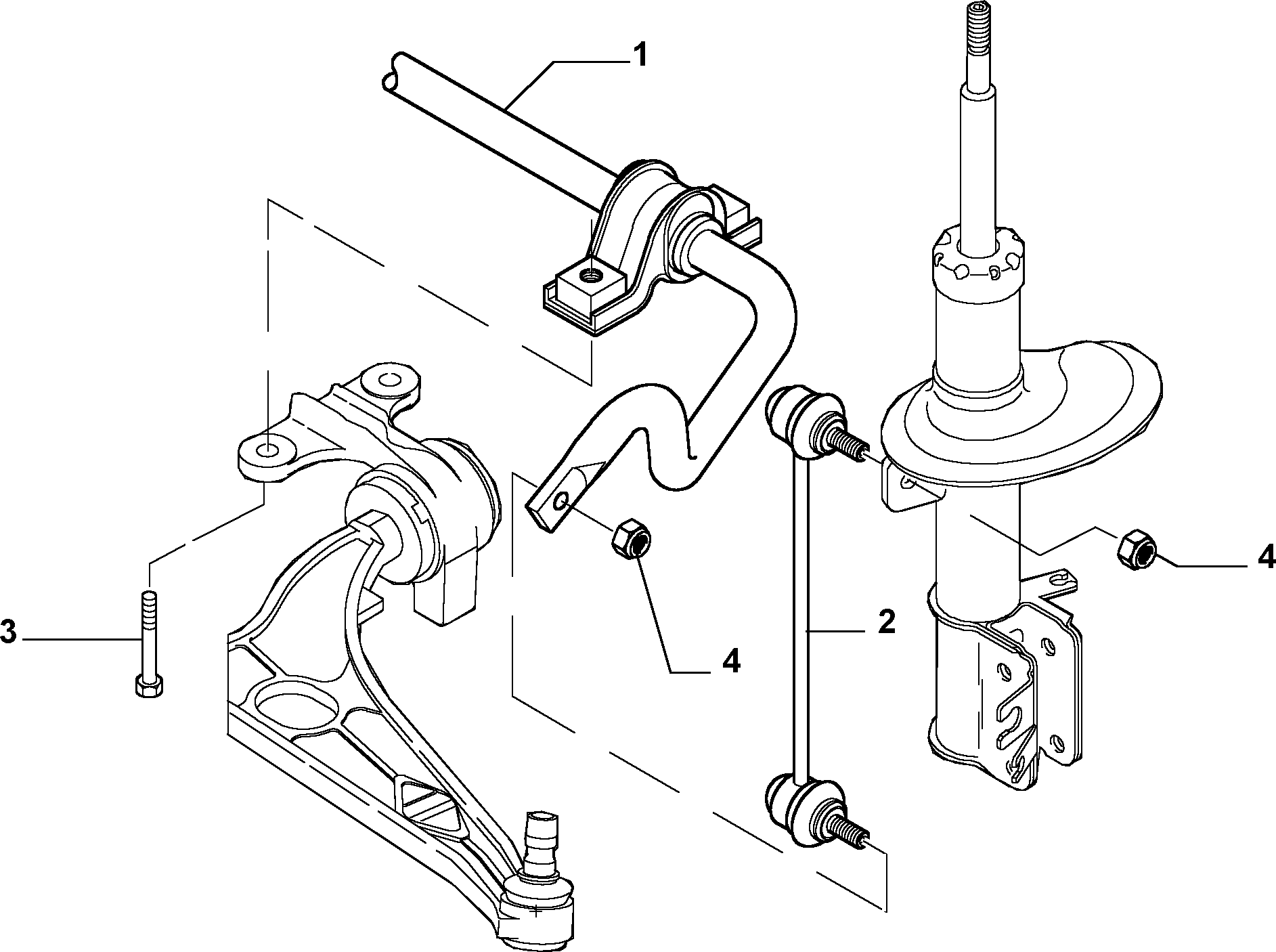 Lancia 1331209080 - Šipka / spona, stabilizator parts5.com