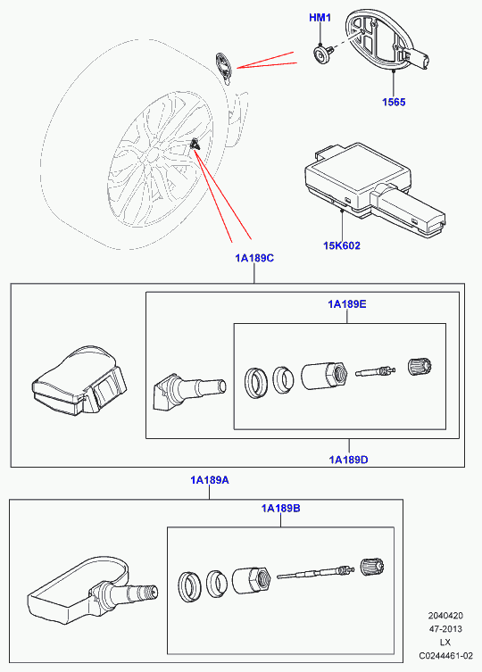 Land Rover LR058023 - Wheel Sensor, tyre pressure control system parts5.com