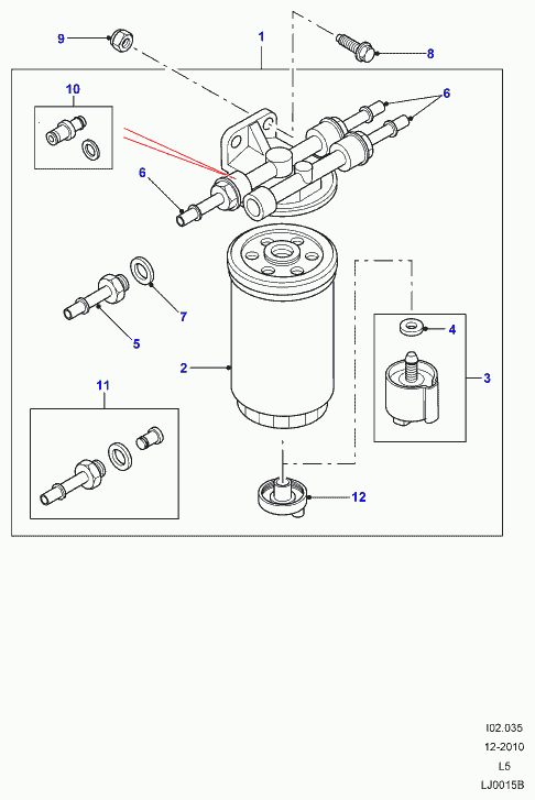 Land Rover ESR 4686 - Polttoainesuodatin parts5.com