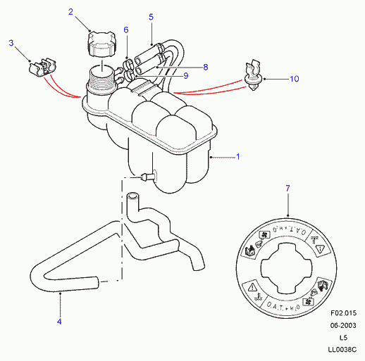 Rover ESR1480 - Tapón, depósito de refrigerante parts5.com