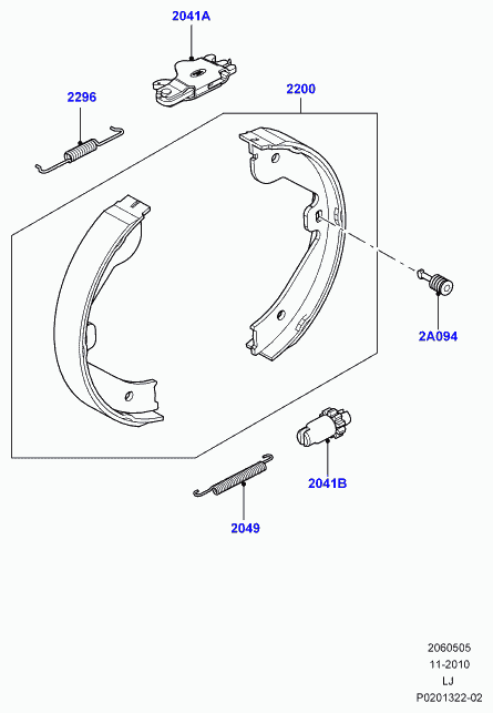 Land Rover SFS000051 - Juego de zapatas de frenos, freno de estacionamiento parts5.com