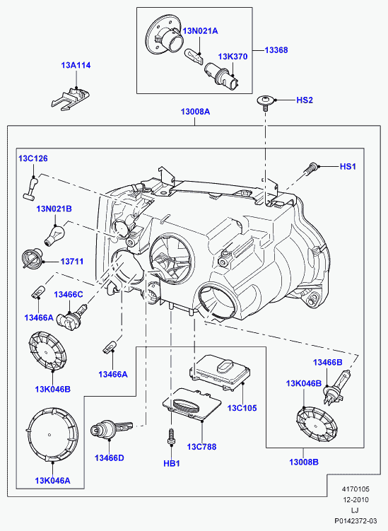 Land Rover XBI500020 - Ampoule, projecteur longue portée parts5.com