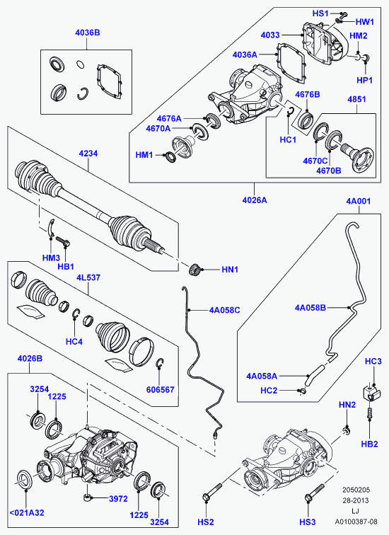 Land Rover TBX000100 - Simering, diferential parts5.com