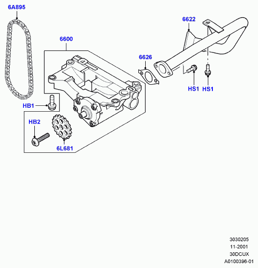 Land Rover LRC100070L - Chain, oil pump drive parts5.com