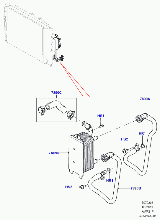 Land Rover LR002916 - Radiator racire ulei, cutie de viteze automata parts5.com