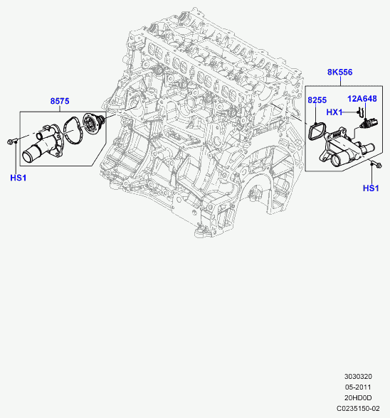 Land Rover LR025045 - Érzékelő, hűtőfolyadék-hőmérséklet parts5.com