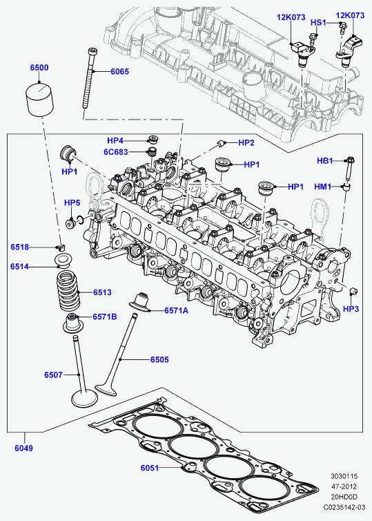 Jaguar LR024975 - Tömítés, hengerfej parts5.com