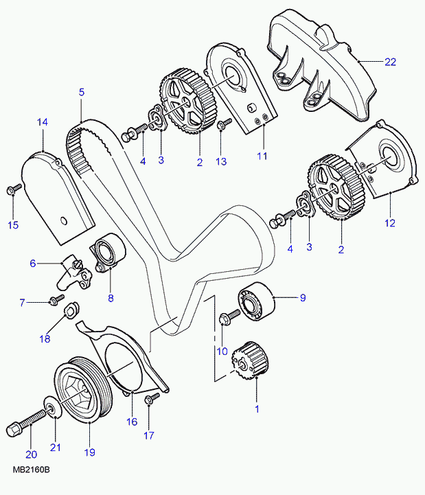 Rover LHB101630L - Polea tensora, correa dentada parts5.com