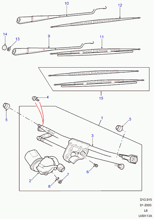 Land Rover DKC500130 - List stěrače parts5.com