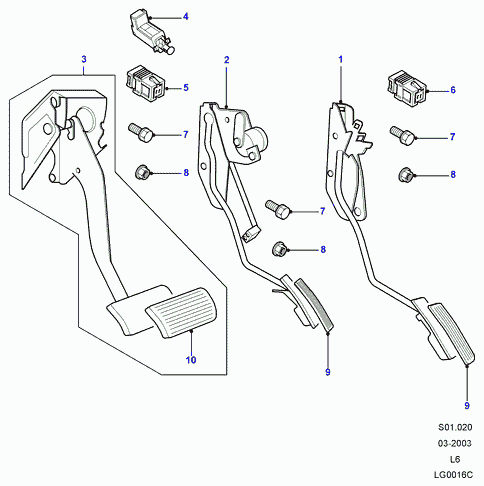 Land Rover XKB100150L - Διακόπτης των φώτων φρένων parts5.com