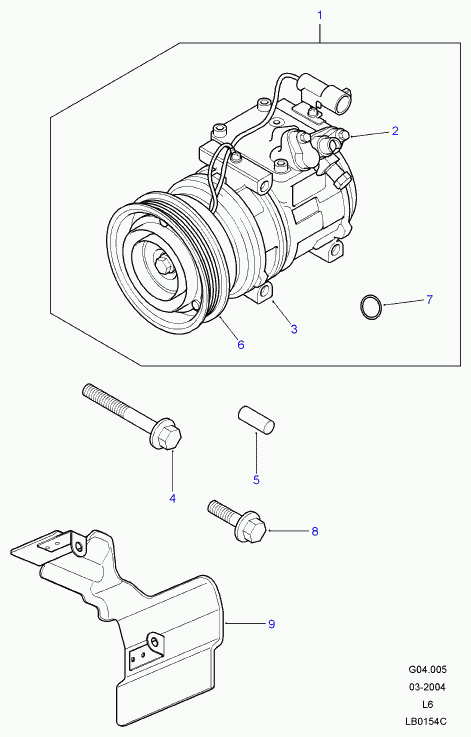 Rover JPB500130 - Kompresor, klima-uređaj parts5.com