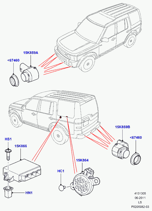 Land Rover LR038084 - Sensor, parking assist parts5.com