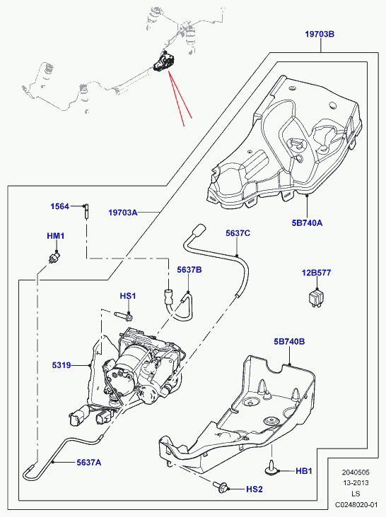 Land Rover LR044360 - Συμπιεστής, σύστ. πεπ. αέρα parts5.com