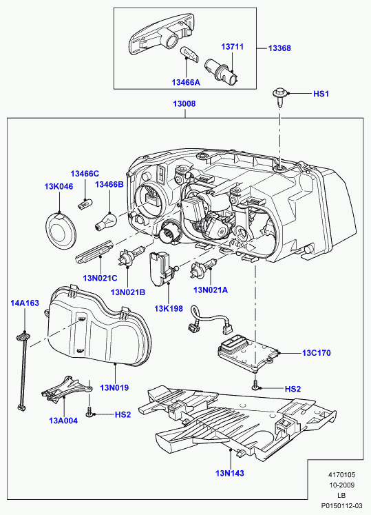 Land Rover LR000704 - Ampoule, projecteur principal parts5.com