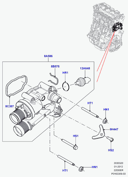 Land Rover LR006857 - Senzor,temperatura lichid de racire parts5.com