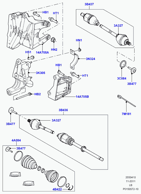 Land Rover LR003160 - Fuelle, árbol de transmisión parts5.com