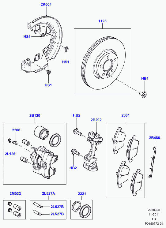 Volvo LR004936 - Sada brzdových platničiek kotúčovej brzdy parts5.com