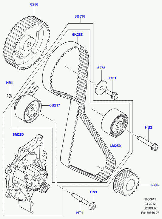 Land Rover LR0 00660 - Rola ghidare / conducere, curea distributie parts5.com