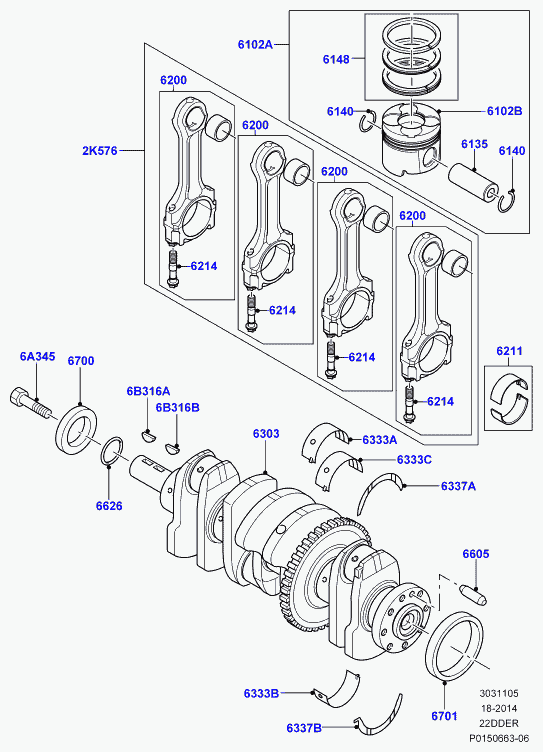 Volvo LR000645 - Zestaw paska rozrządu parts5.com