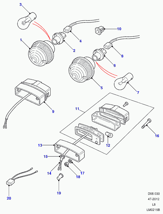 Land Rover 575312 - Lámpara, luces intermitentes / posición parts5.com