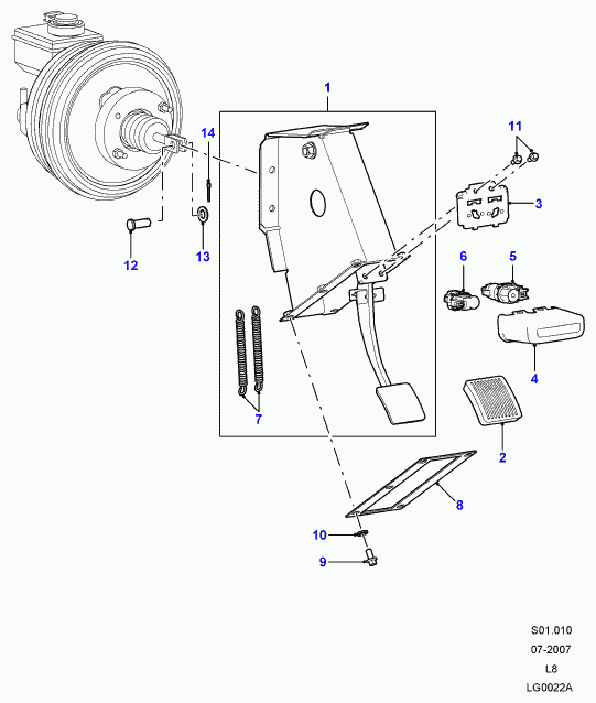 Land Rover XKB500180 - Comutator lumini frana parts5.com