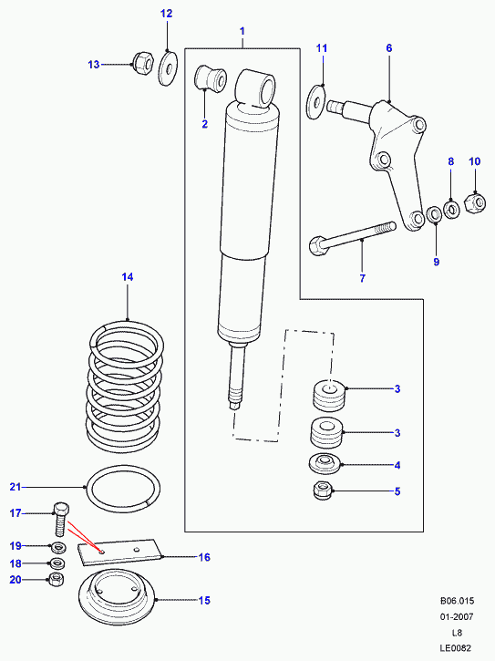 Land Rover RNF100090L - Окачване, амортисьор parts5.com