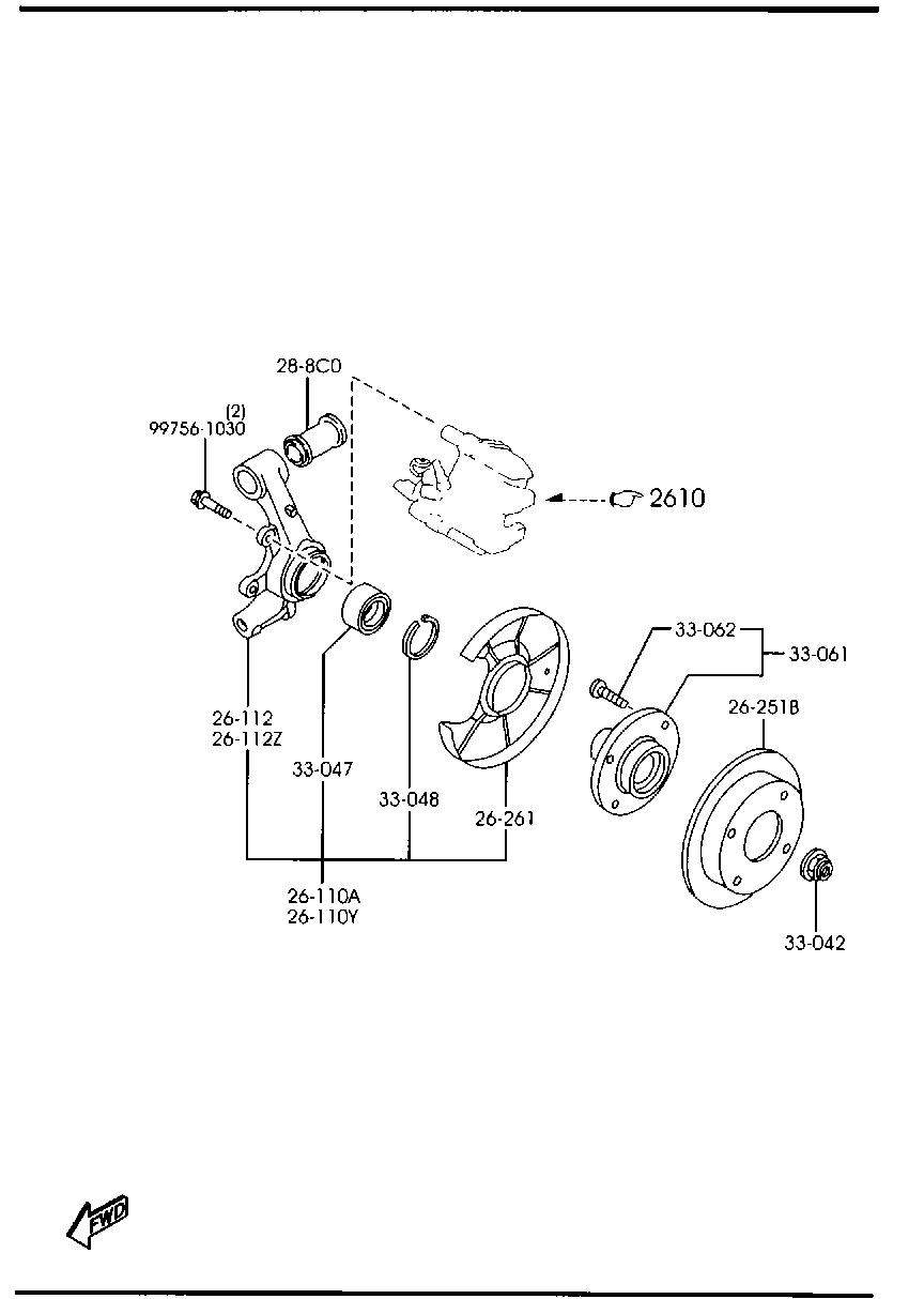 KIA B455-33-047D - Lożisko kolesa - opravná sada parts5.com