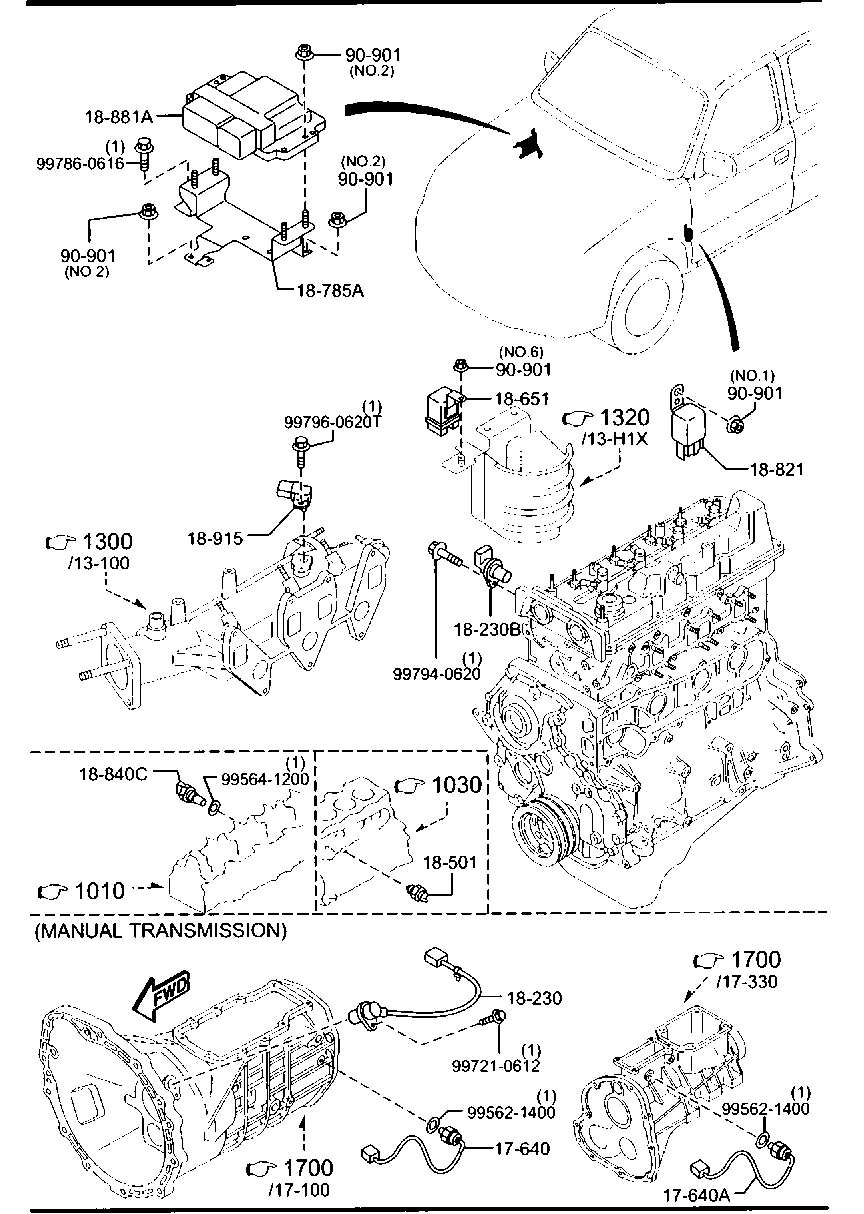 MAZDA WE01-18-211 - Sensor, boost pressure parts5.com