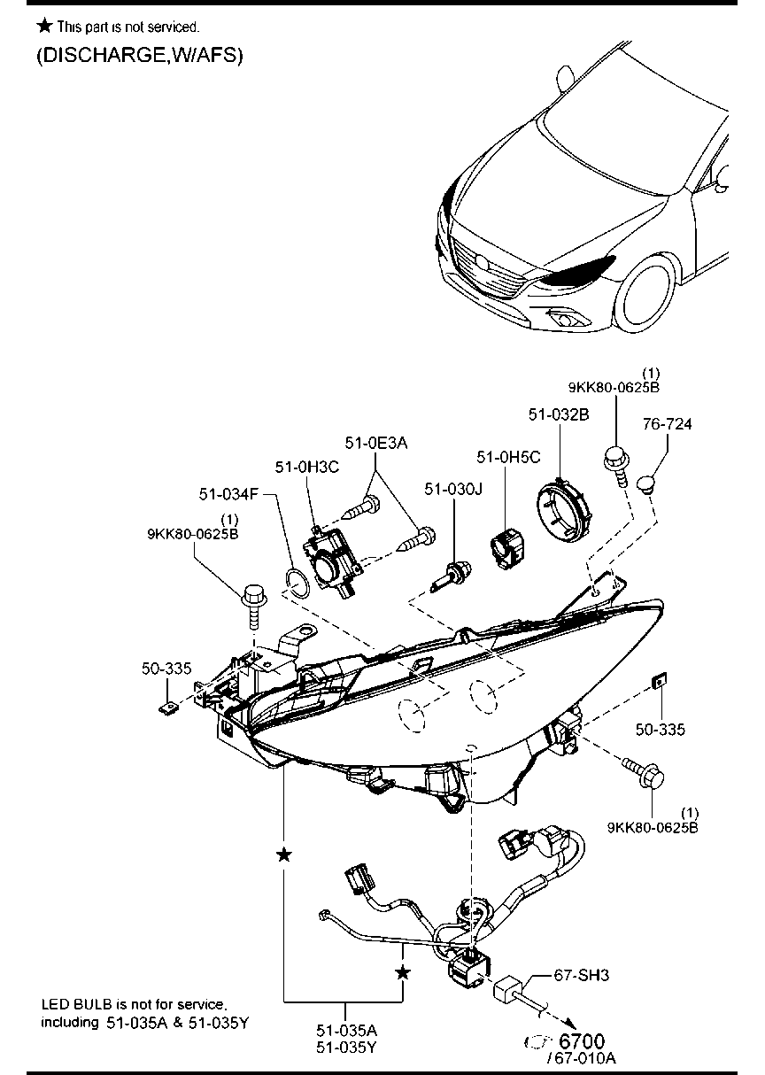 MAZDA 90703-9350 - Žarulja, far za dugo svjetlo parts5.com