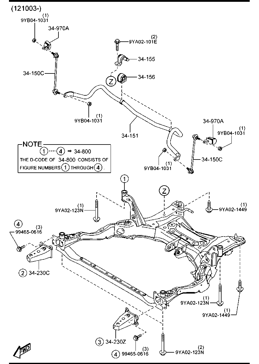 MAZDA KD35-34-170 - Brat / bieleta suspensie, stabilizator parts5.com