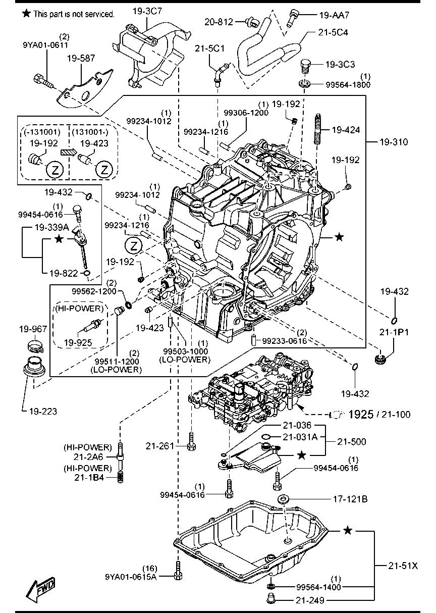 MAZDA FZ01-21-500 - Hidraulikus szűrő, automatikus váltó parts5.com