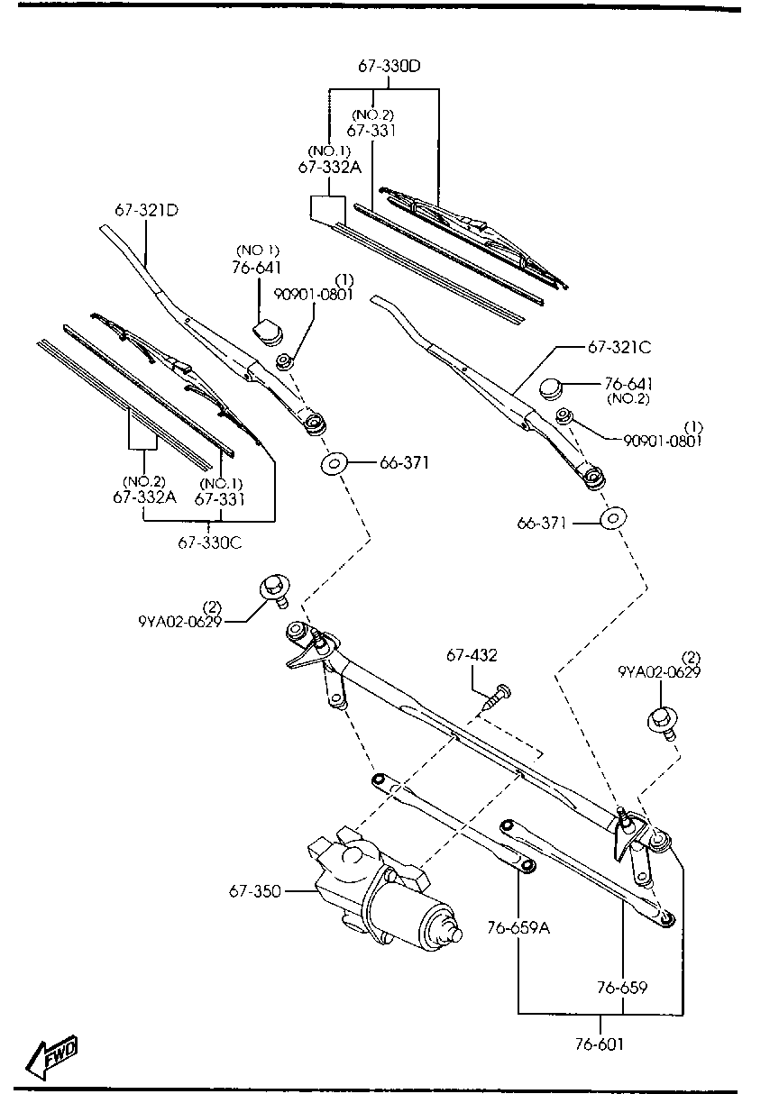 MAZDA NC11-67-330 - Перо на чистачка parts5.com