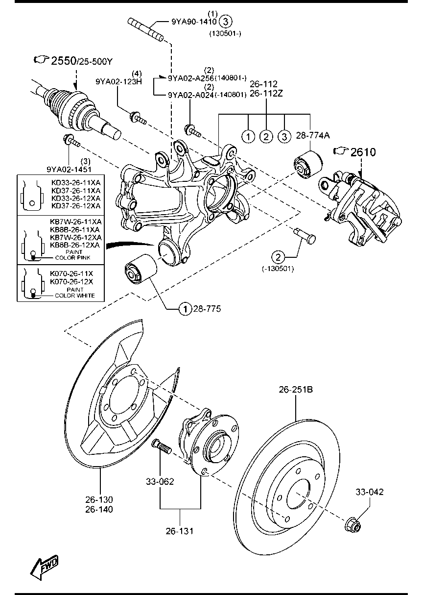 MAZDA KD31-33-062 - Bolt roata parts5.com