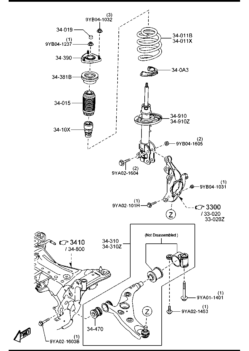 MAZDA KD35-34-300H - Рычаг подвески колеса parts5.com