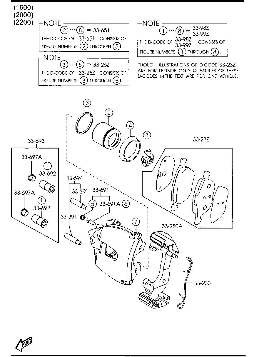 MAZDA DDY2-33-694 - Guide Sleeve Kit, brake caliper parts5.com