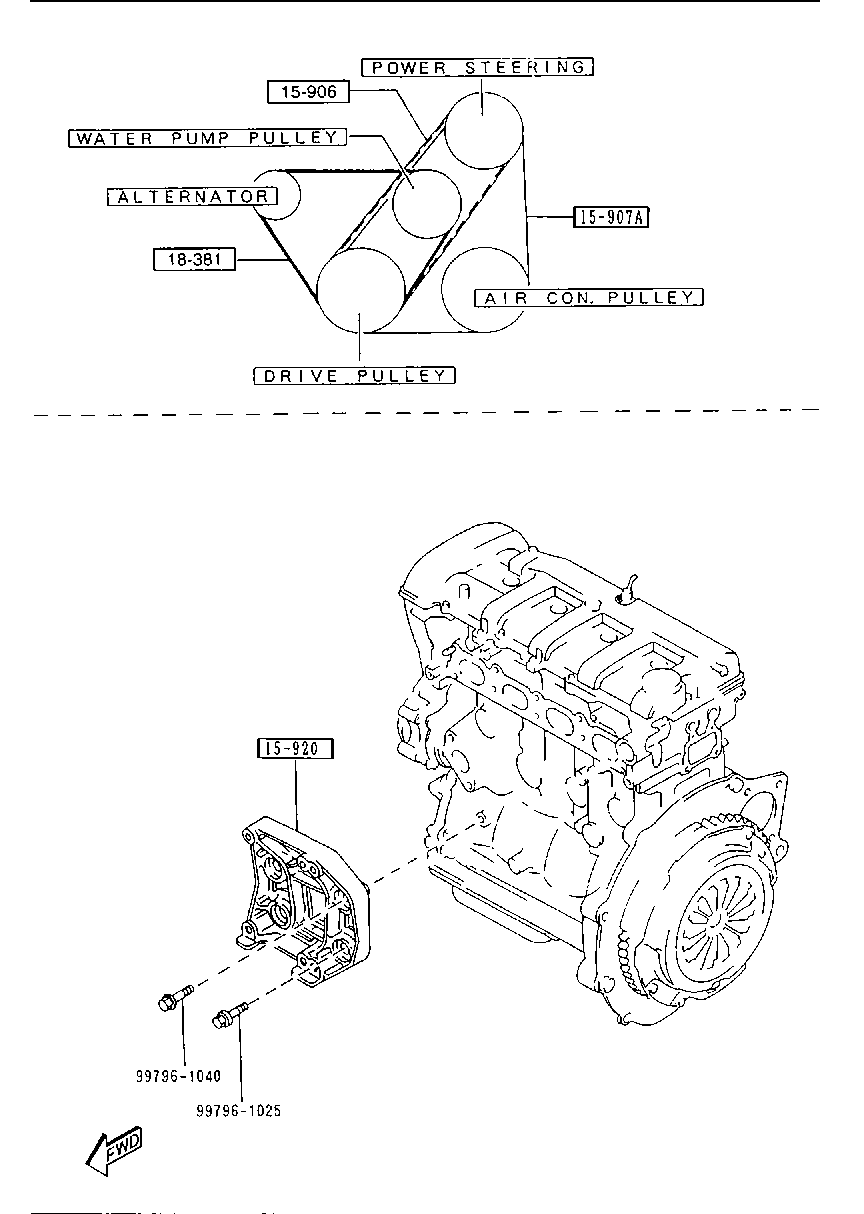 MAZDA FS05-15-907 - Correa trapecial poli V parts5.com