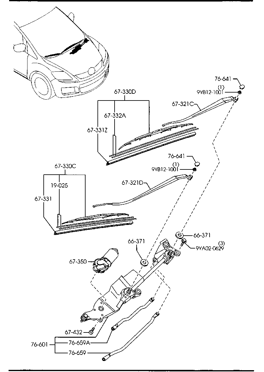 MAZDA GS1E-67-330 - Μάκτρο καθαριστήρα parts5.com