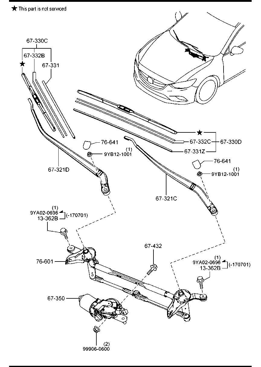 MAZDA KD53-67-330 - Wiper Blade parts5.com