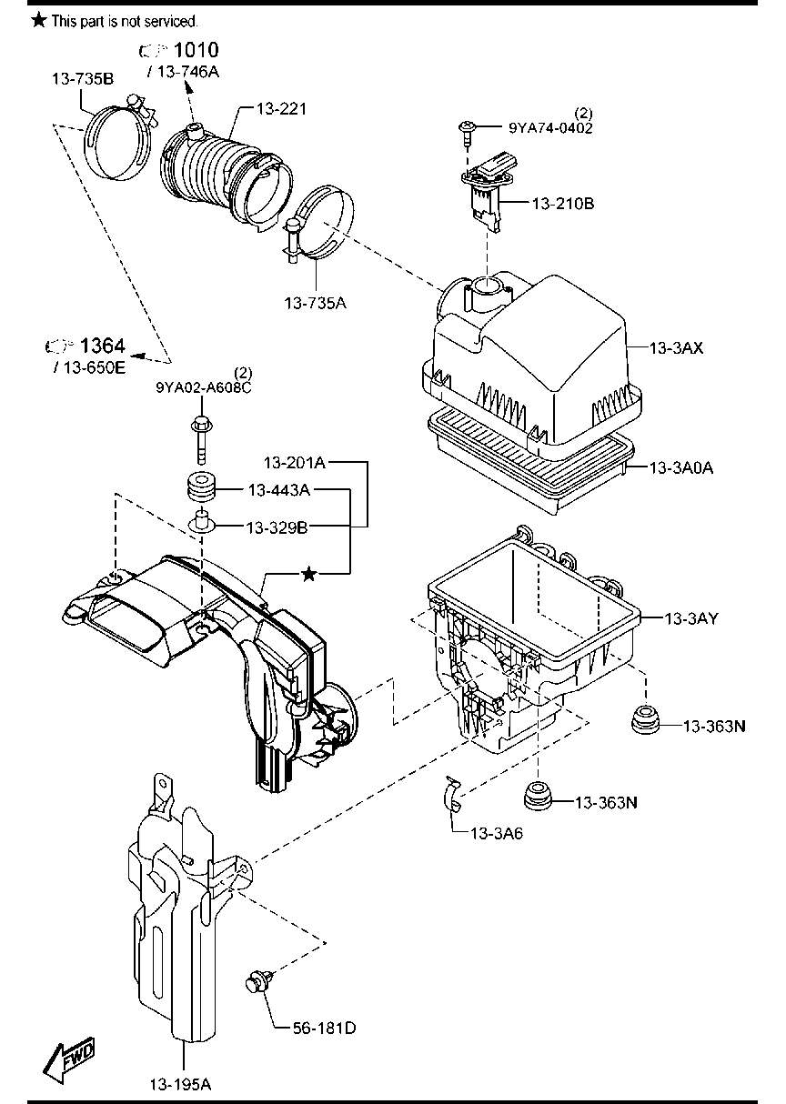 MAZDA PE07-13-3A0A - Filtru aer parts5.com