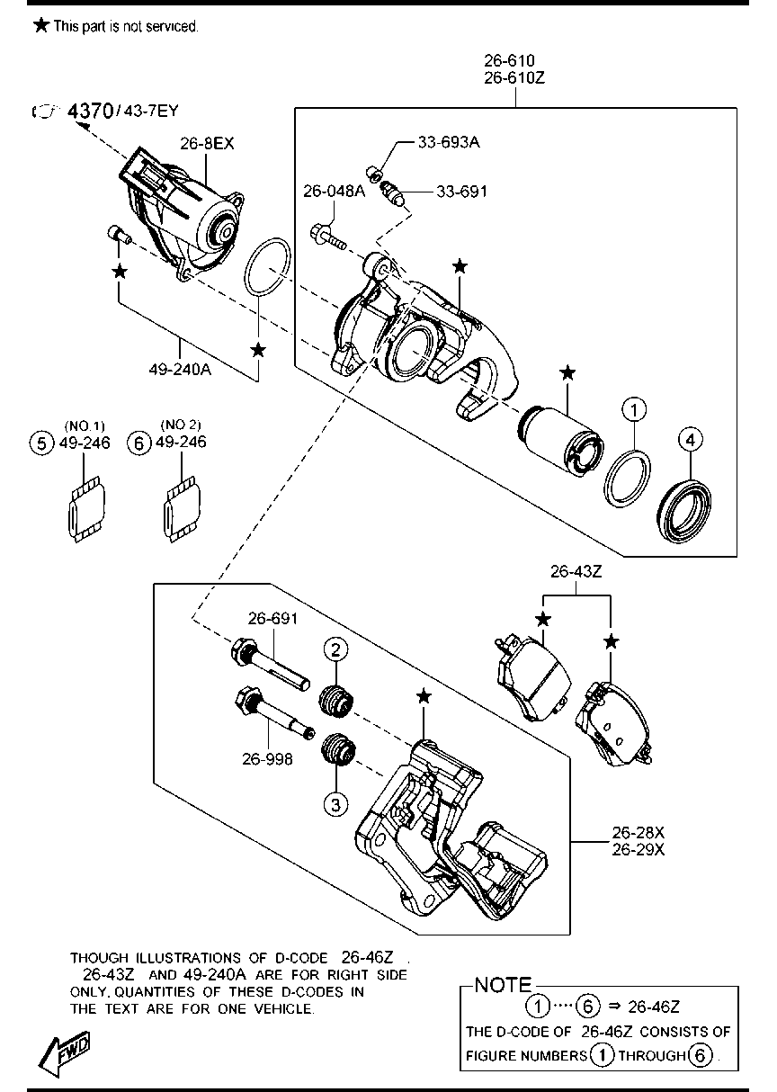 MAZDA GMY0-26-46ZA - Repair Kit, brake caliper parts5.com