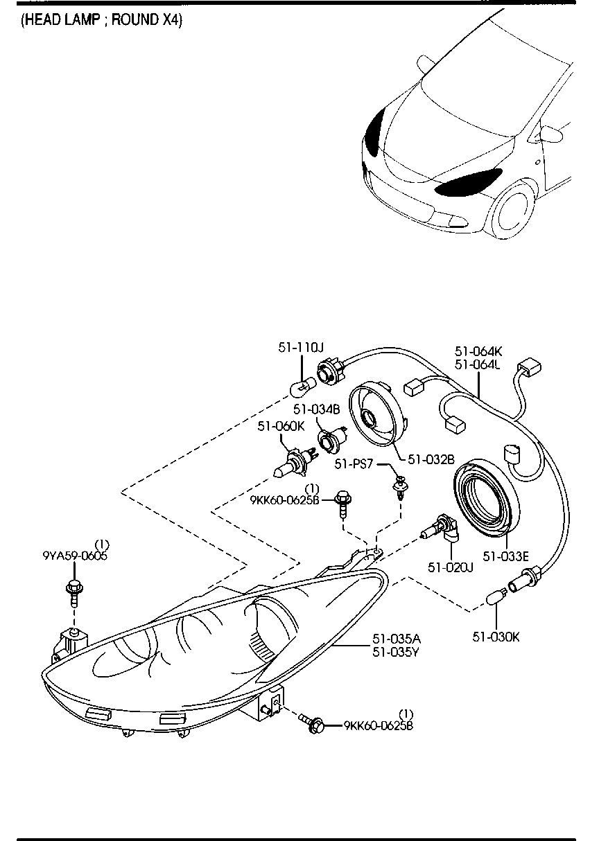 MAZDA DF71-51-0K0D - Faro principal parts5.com