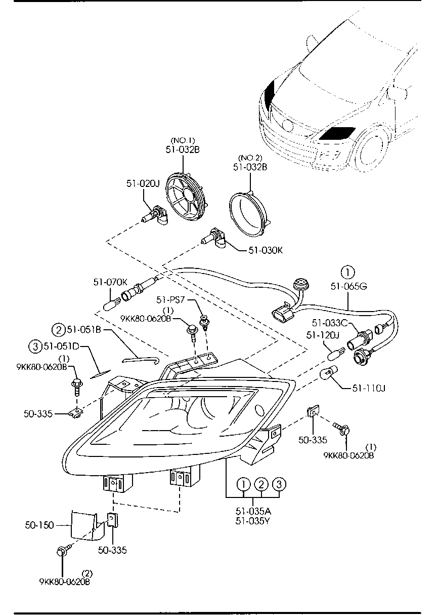 MAZDA 9970-37-650 - Bulb, spotlight parts5.com