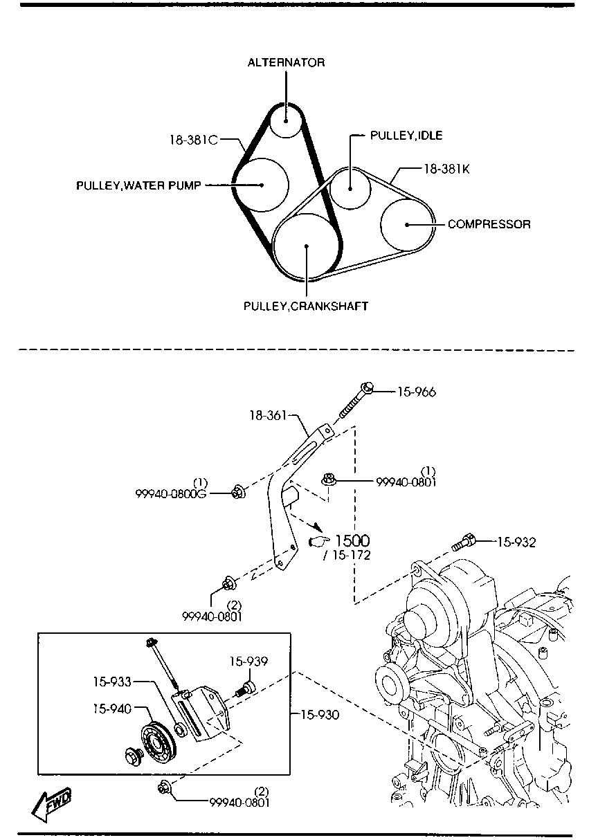 MAZDA N3H1-15-908A - Ιμάντας poly-V parts5.com