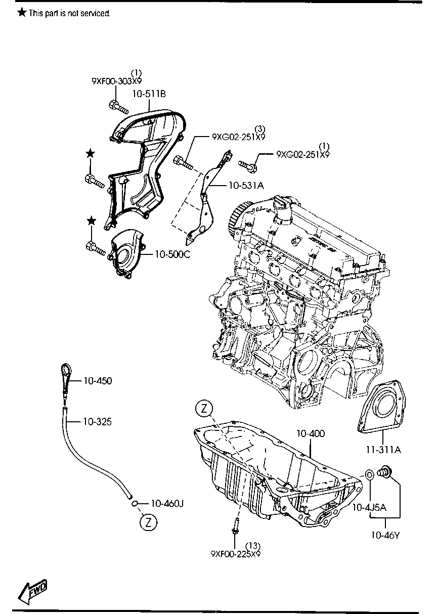 MAZDA YF09-10-4J5 - Βιδωτή τάπα, λεκάνη λαδιού parts5.com