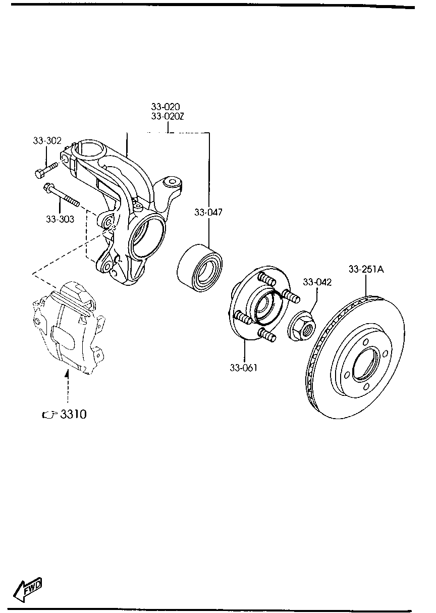 MAZDA D350-33-042 - Zestaw łożysk koła parts5.com