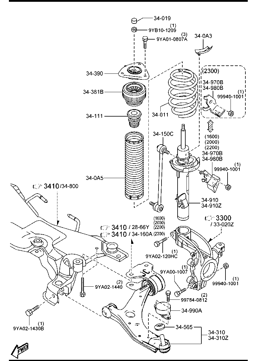 FORD BBM2-34-170A - Tyč / vzpěra, stabilizátor parts5.com